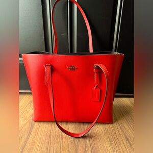 Large Red Coach Tote